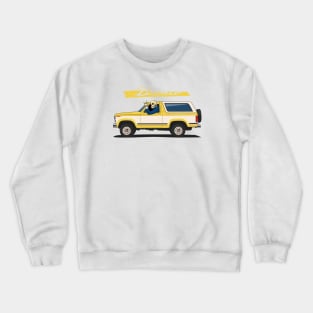 Truck bronco 1986 f150 xlt 4x4 skull metal yellow Crewneck Sweatshirt